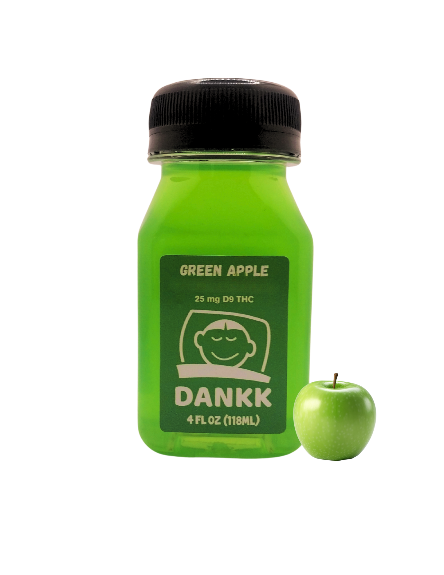Dankk Green Apple Juice (4 oz) - 25mg D9 THC