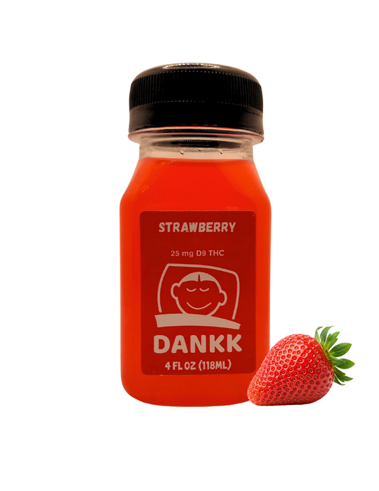 Dankk Strawberry Juice (4 oz) - 25mg D9 THC